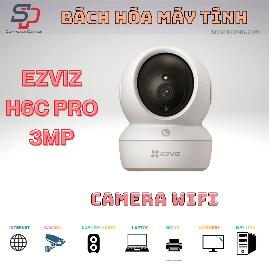Camera Wifi Ezviz H6C/ C6N Pro 3MP- 2k