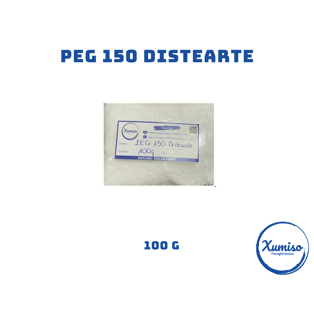[HCM] PEG 150 Disterate - sáp nhũ hóa dầu gội - nguyên liệu mỹ phẩm - Xumiso 100g, 500g, 1 kg