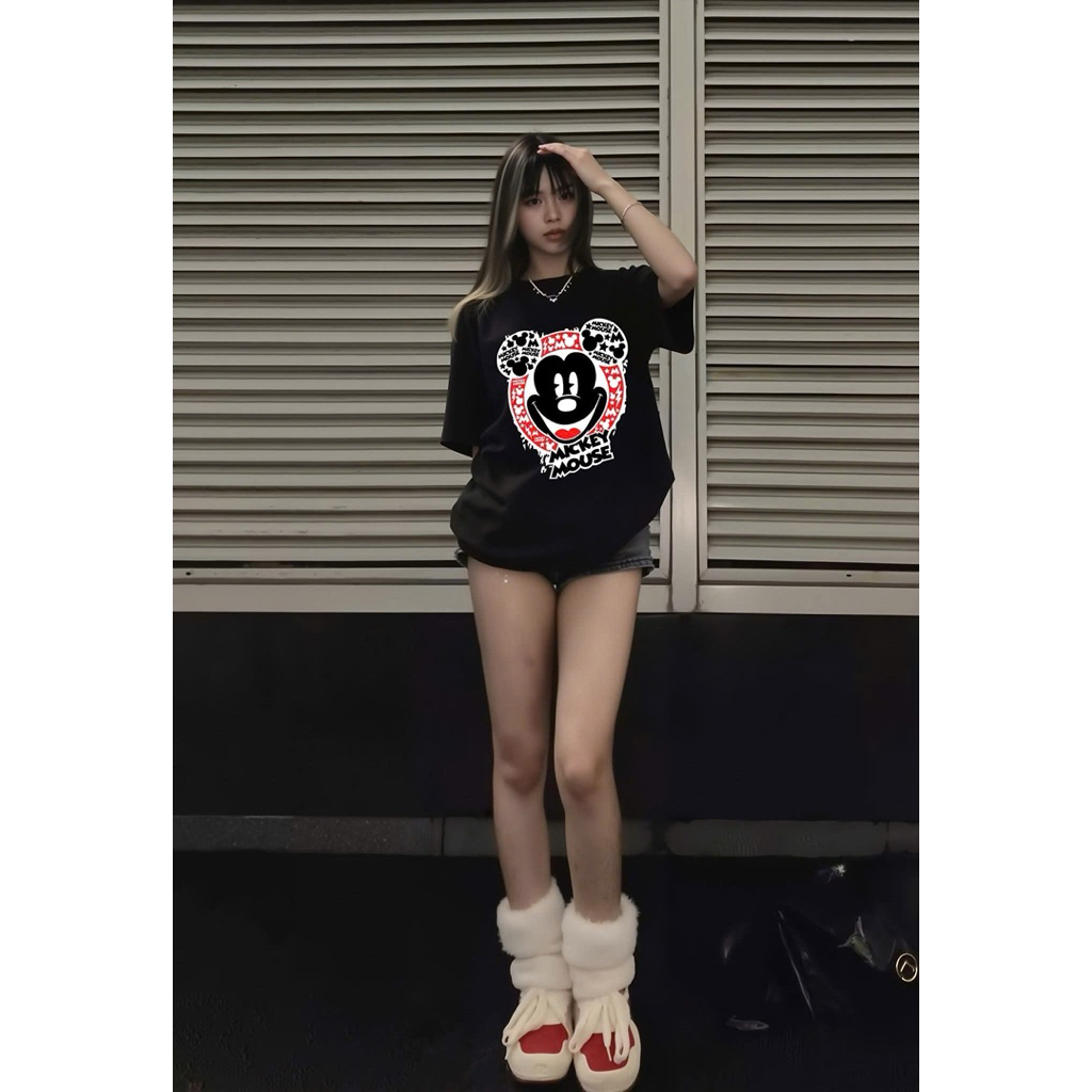 Áo Thun MiKey Mouse Vải Cotton 2 Chiều Dày Dặn Co Dãn