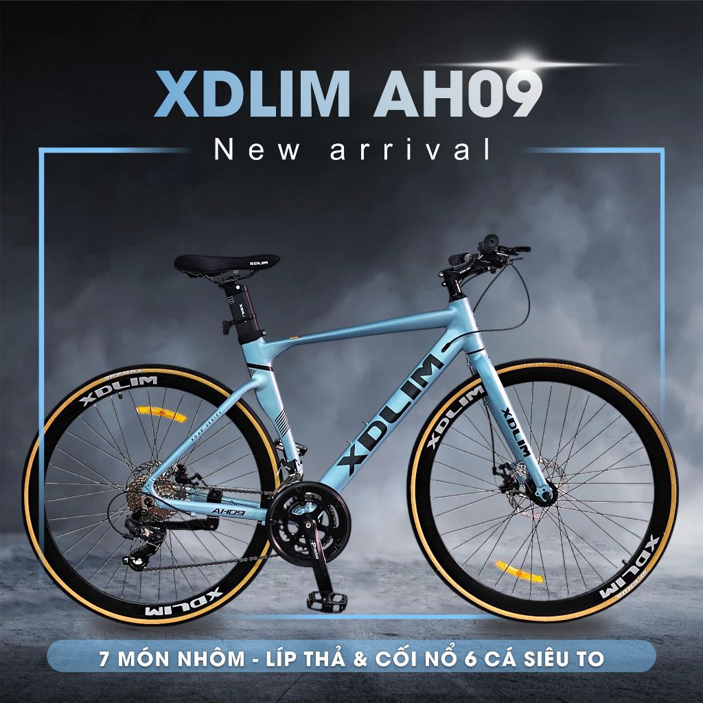 Xe đạp Touring Xdlim Ah09 - Khung nhôm, bộ đề shimano, líp thả, cối nổ siêu to