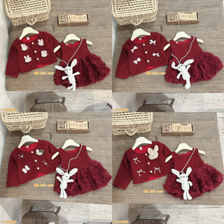 set váy dạ cho bé gái cao cấp