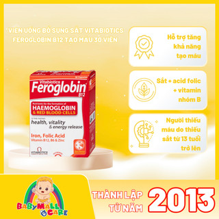 Viên Uống Bổ Sung Sắt Vitabiotics Feroglobin B12 Tạo Máu 30 Viên | Babymall & Care