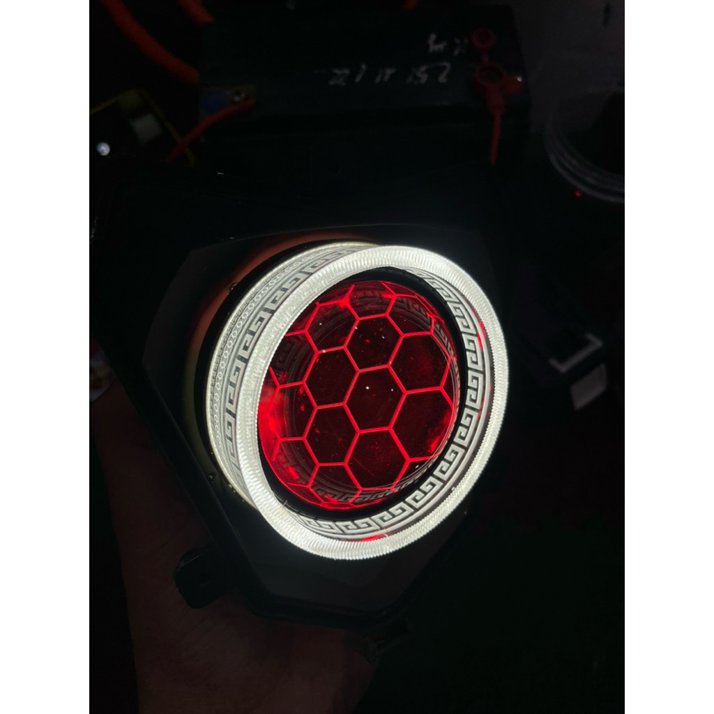 Bi cầu vân tổ ong 3.0 lắp xe điện Xmen(đã chế sẵn full choá)