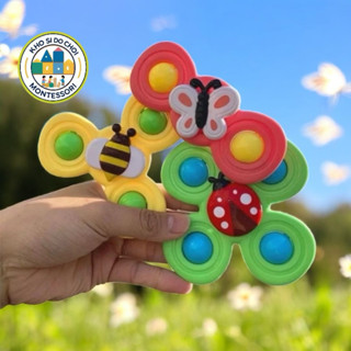 [HÀNG LOẠI 1] Set 3 con quay spinner, chong chóng dính tường, âm thanh vui nhộn cho bé