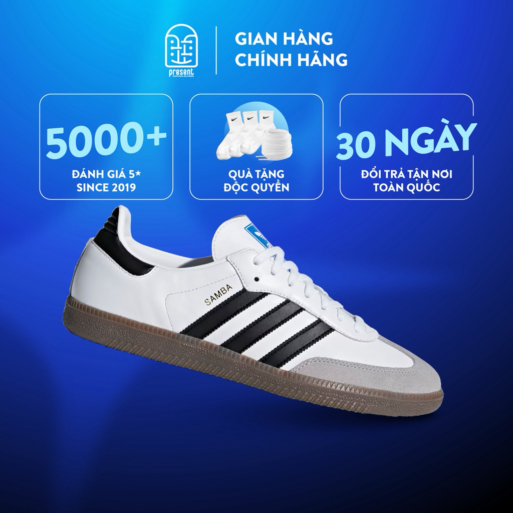 Giày samba chính hãng, samba các màu og black real fullbox, bảo hành 01 năm Present Sneakers