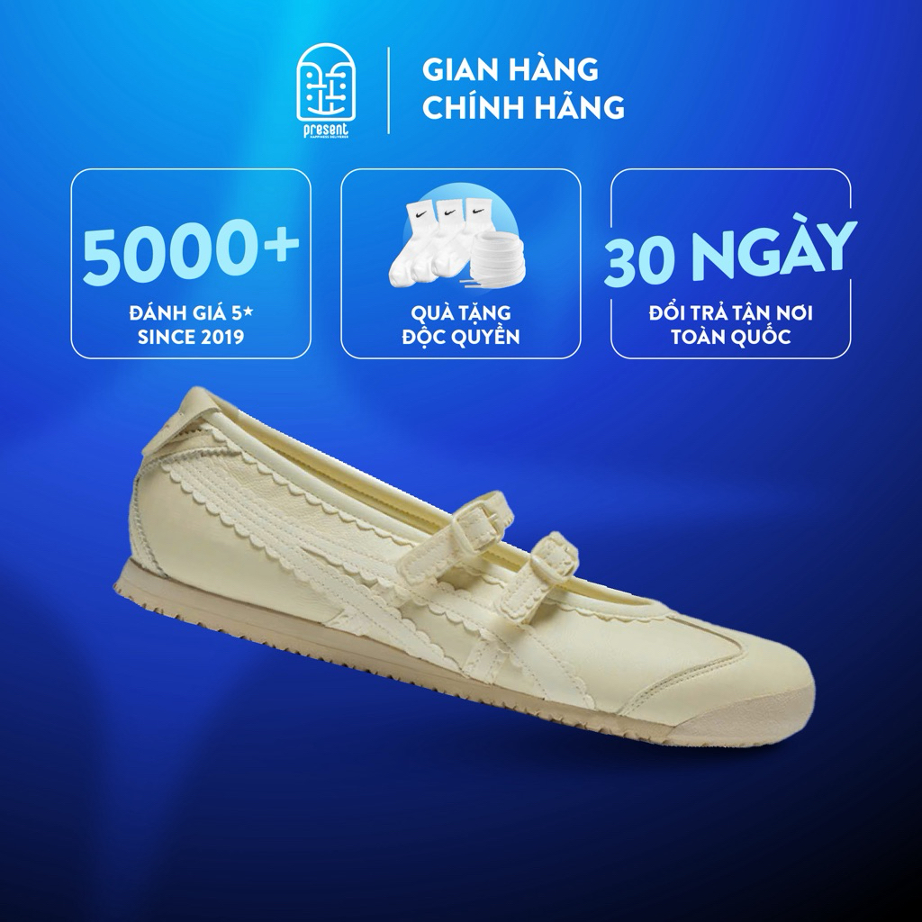 Giày Onitsuka Tiger Mexico 66 Ballet 'Ivory Cream' chính hãng, Onitsuka Tiger real fullbox Present O