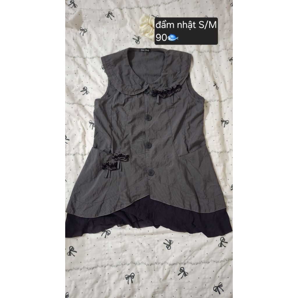 Đầm full tag Nhật phối vải bèo size S/M