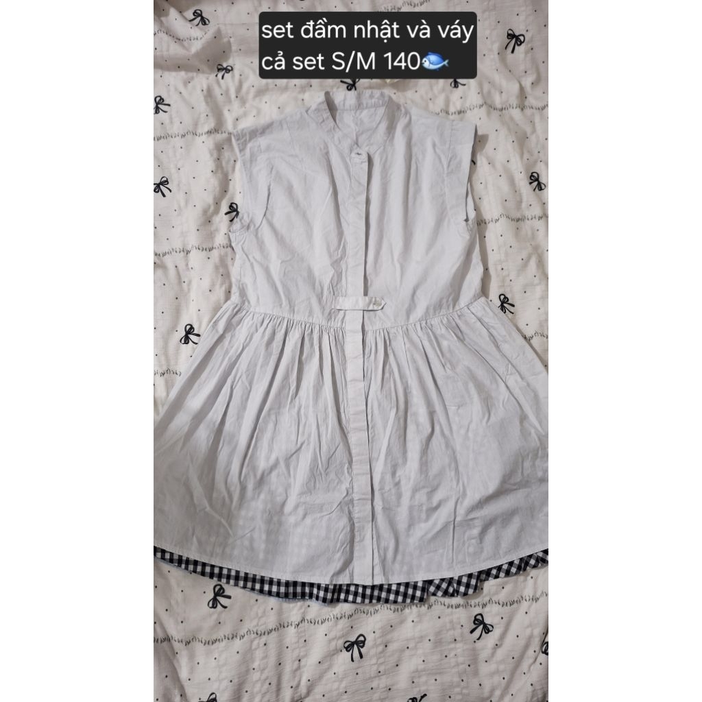 Set 2 món đầm và chân váy Nhật style sawako