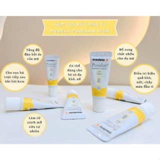 MẴU MỚI 2025  KEM NỨT TY MEDELA  PURELAN  7- 37 GR CHO MẸ VÀ BÉ