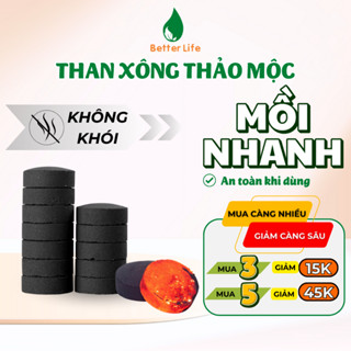 Than hoa không khói, than tròn xông thảo mộc, đun trà, nướng [20 VIÊN] mồi nhanh bắt lửa, an toàn