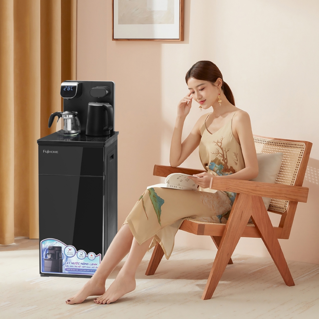 Cây nước nóng lạnh bàn trà, cafe Fujihome nhập khẩu, máy nước nóng lạnh bình âm điều khiển từ xa cài đặt nhiệt độ sôi | BigBuy360 - bigbuy360.vn