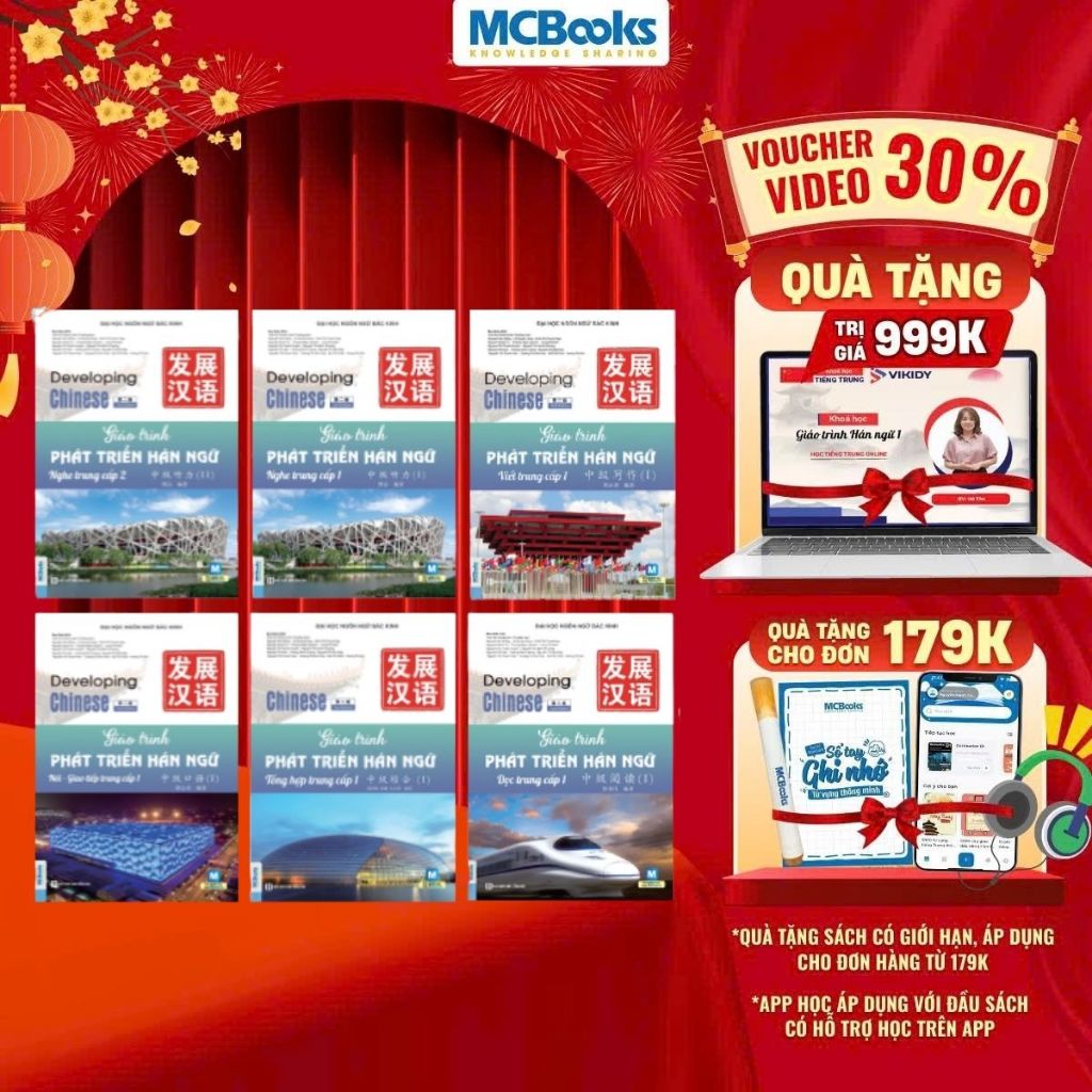 Sách - Trọn bộ Giáo Trình Phát triển Hán Ngữ Trung Cấp - Phân loại lẻ/combo