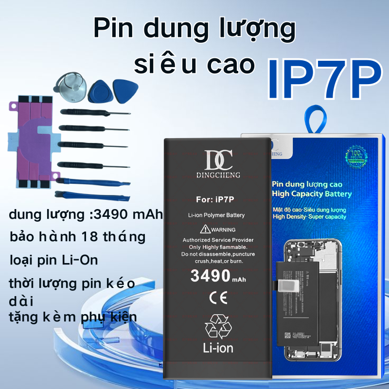 Pin Siêu Dung Lượng Dành Cho IPhone7P 3490mAh ,Bảo Hành 1 Đổi 1 Trong Vòng 18 Tháng ,100% Pin Mới.