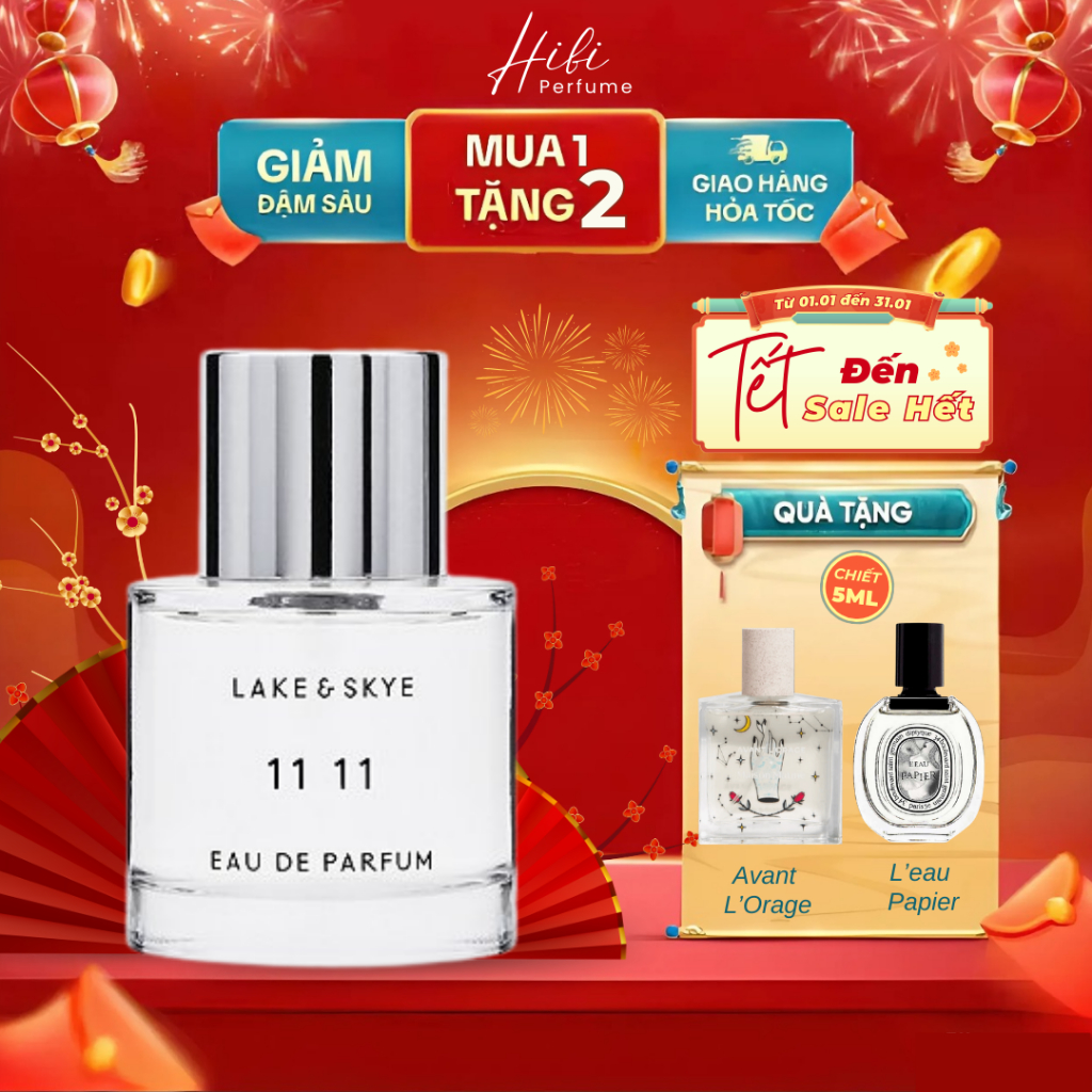 Chiết 10ml nước hoa unisex Lake & Skye 11 11 EDP hương thơm tinh tế, nhẹ nhàng - hibi perfume