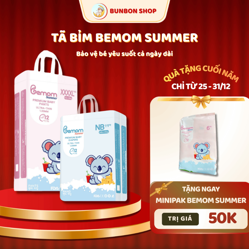 TÃ BỈM BEMOM SUMMER NỘI ĐỊA HÀN QUỐC FULL SIZE