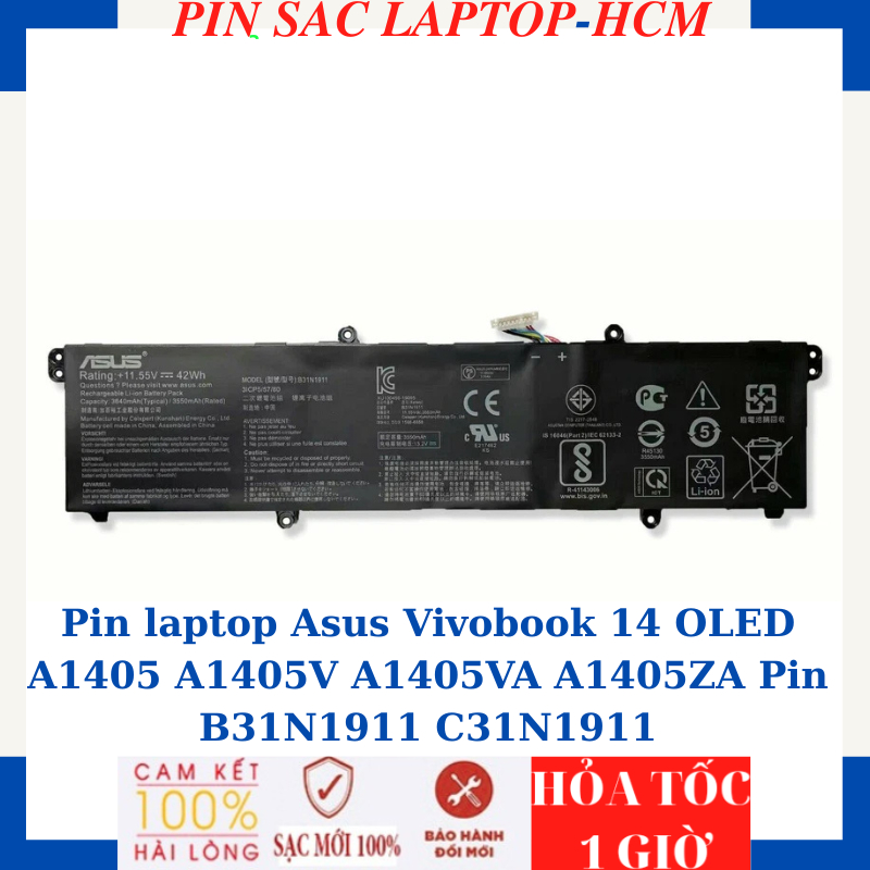 Pin Asus Vivobook 14 OLED A1405 A1405V A1405VA A1405ZA Pin B31N1911 C31N1911