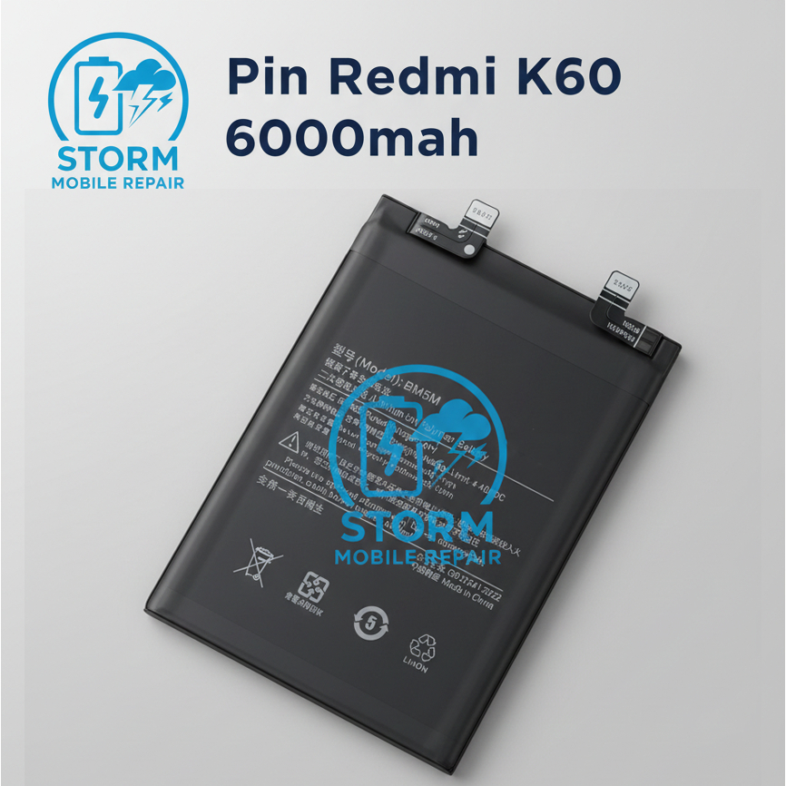 Siêu pin Xiaomi Redmi K60 / K60 Pro / K60E 6000mah 5000mah DLC sản phẩm pin mới, an toàn sử dụng
