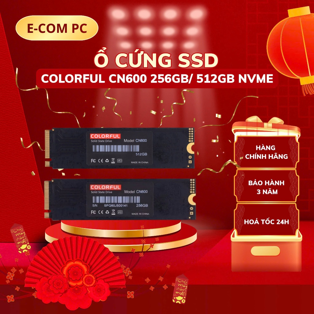 Ổ cứng SSD Colorful CN600 256GB 512GB M.2 NVMe, tốc độ đọc 3000MB/s ghi 1000MB/s