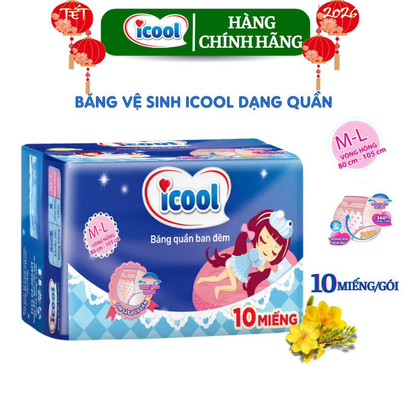 Băng Vệ Sinh ICOOL Dạng Quần 10 Miếng Size M/L