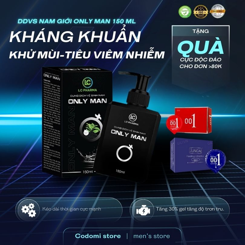 Dung dịch vệ sinh vùng kín nam giới ONLY MAN ddvs giảm viêm ngứa 150ml