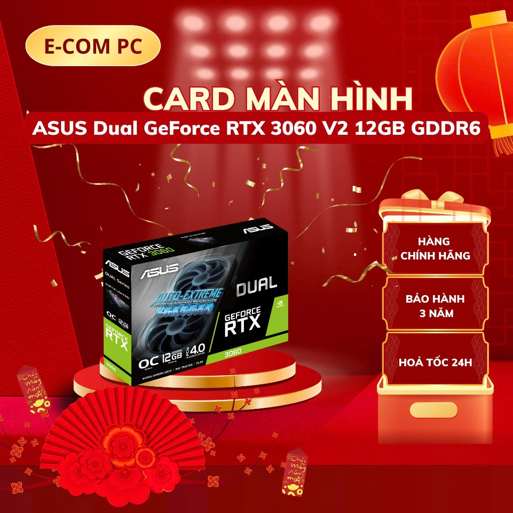 Card màn hình VGA ASUS Dual GeForce RTX 3060 V2 12GB GDDR6