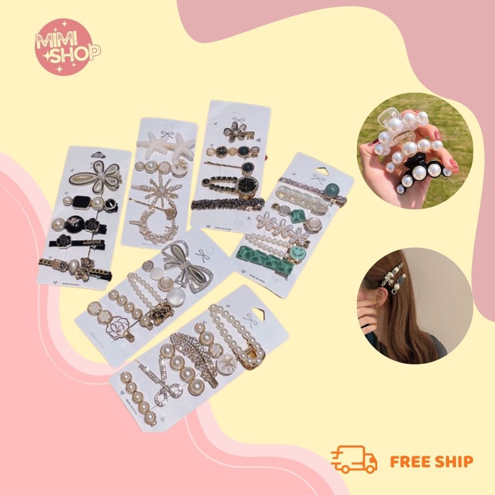 Set Kẹp Tóc Kim Loại Phong Cách Retro Siêu Dễ Thương MIMI SHOP