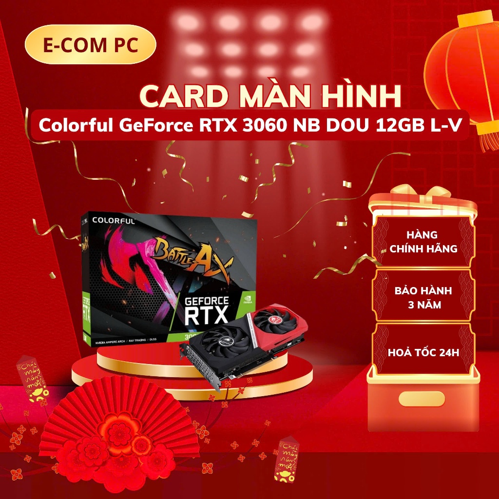Card màn hình Colorful GeForce RTX 3060 NB DOU 12GB L-V