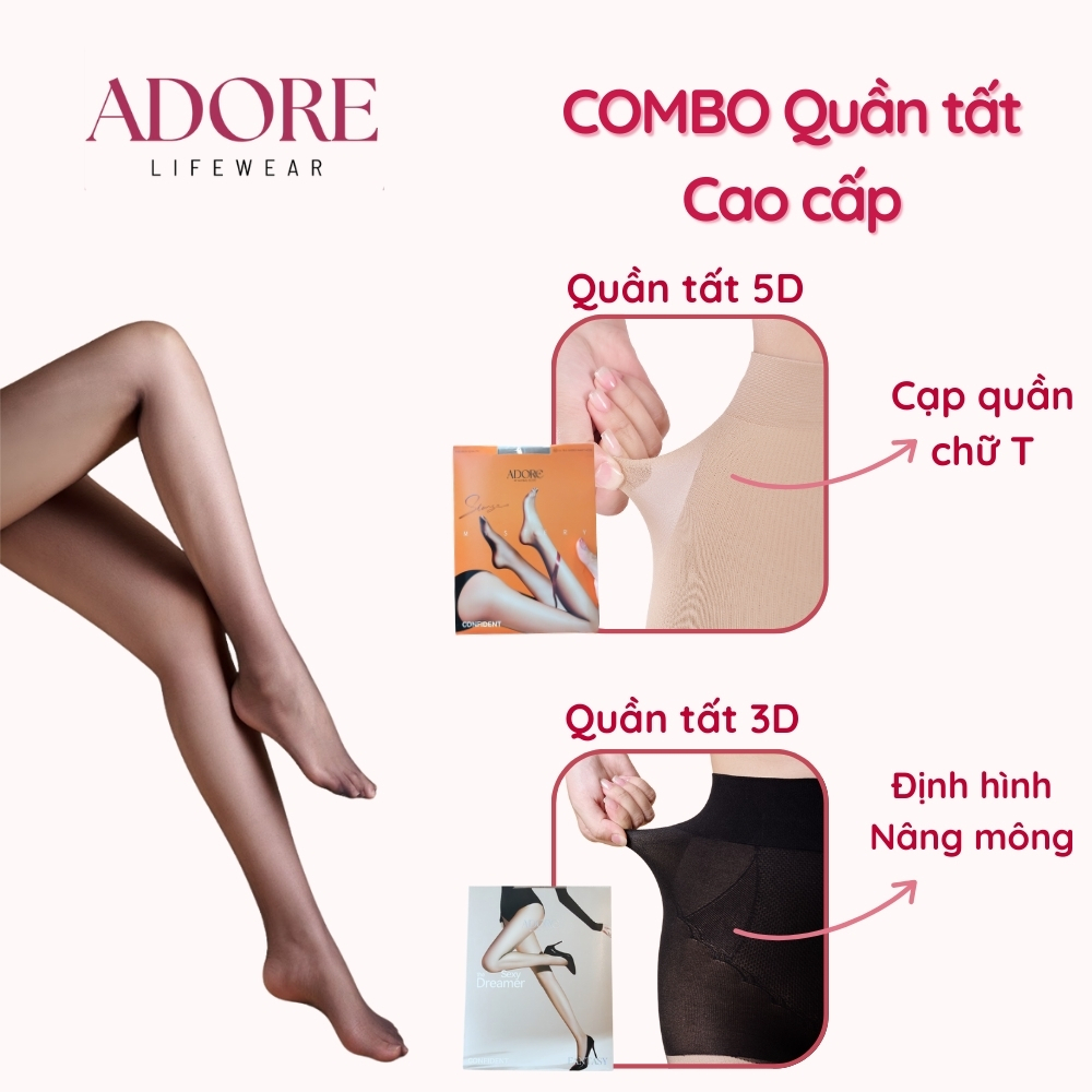 Combo Quần Tất Da Siêu Trong Cao Cấp ADORE - Siêu Dai Chống Xước Adore Lifewear