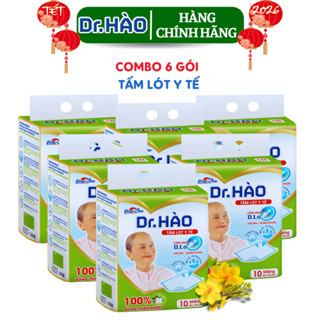 Tấm Lót Y Tế DR.HÀO 10 Miếng Kích Thước 52*70cm Đo Hết Phần Rìa NiLon (Combo 6 Gói)