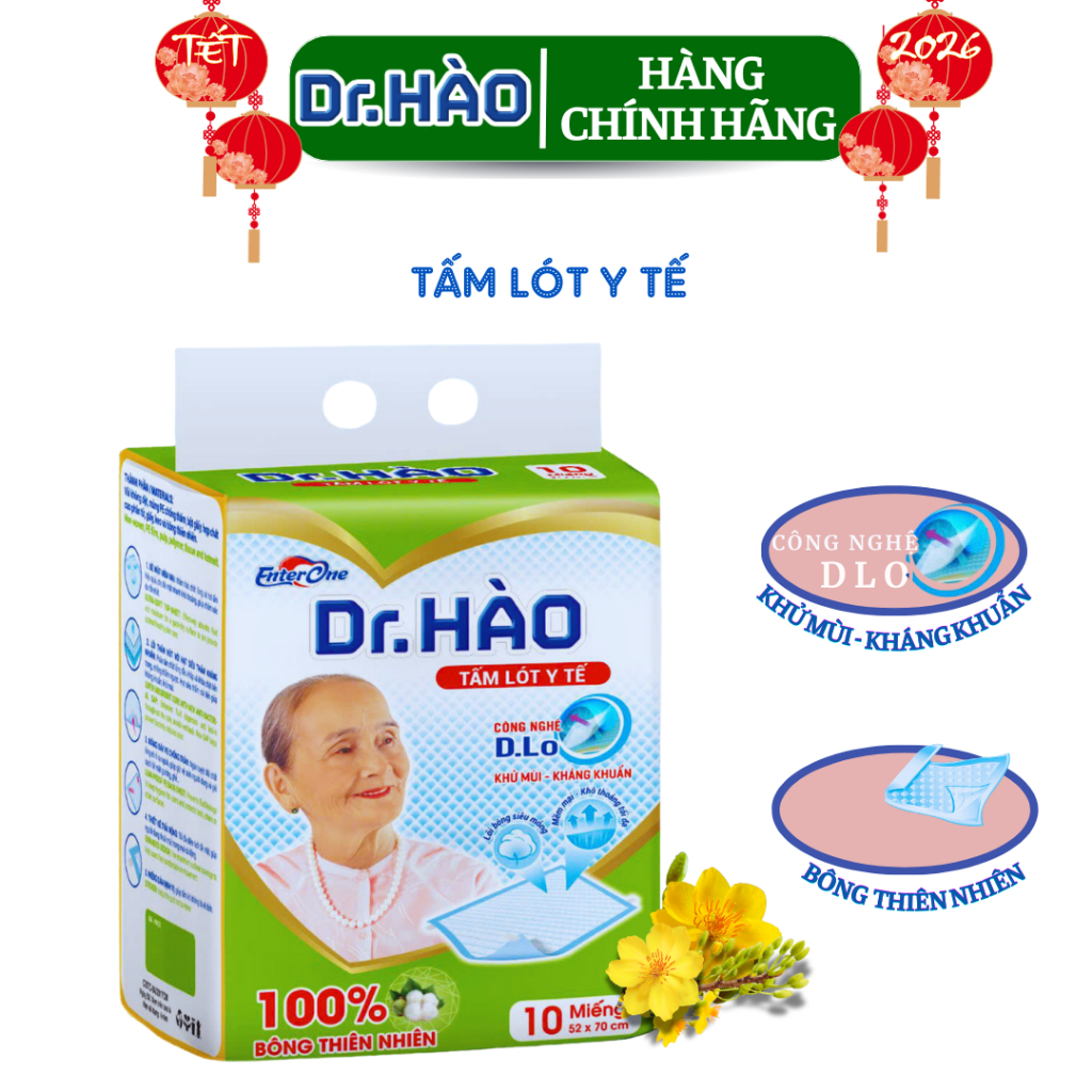 Tấm Lót Y Tế DR.HÀO 10 Miếng Kích Thước 52*70cm ( Đo Hết Phần Rìa NiLon)