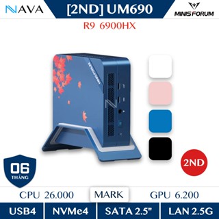 Mini PC Minisforum UM690 LikeNew FullBox UM773 6900HX USB4 DDR5 NVMe LAN Cũ - 2nd  2.5G