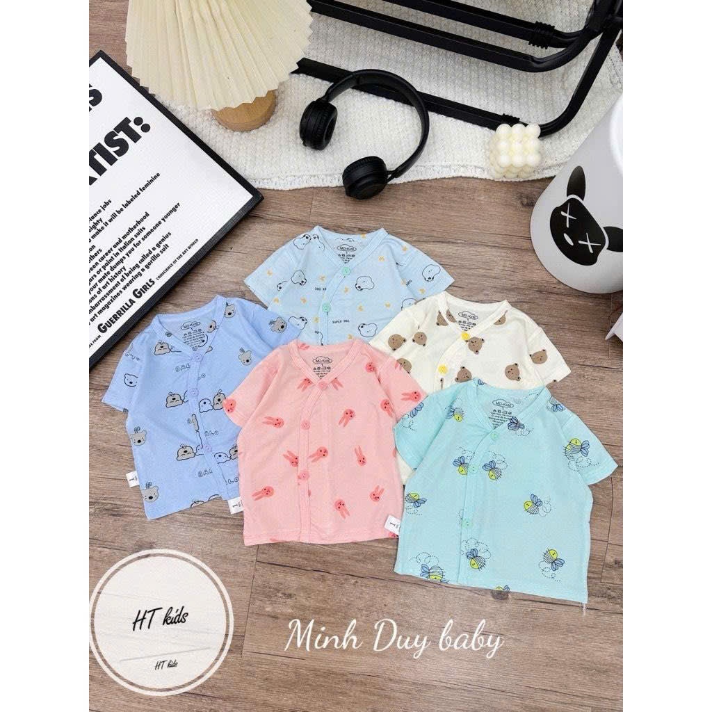 Combo 3-5 Áo cộc tay thun lạnh sơ sinh dành cho bé trai,bé gái(3-9kg)