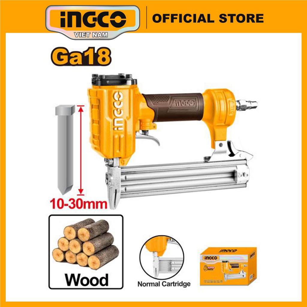 Máy bắn đinh f30 INGCO ABN10322-3 súng bắn đinh gỗ, thạch cao, thép mỏng F10 - F30mm áp suất 0,4-0,7