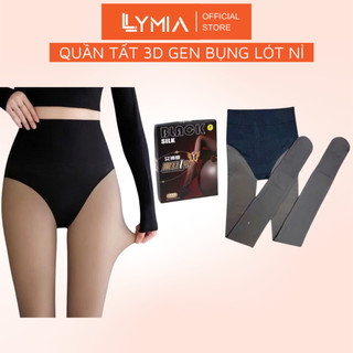 Quần Tất 3D Cạp Cao Black Silk Lót Nỉ Gen Nịt Bụng Nâng Mông Định Hình Eo Bigsize QT08