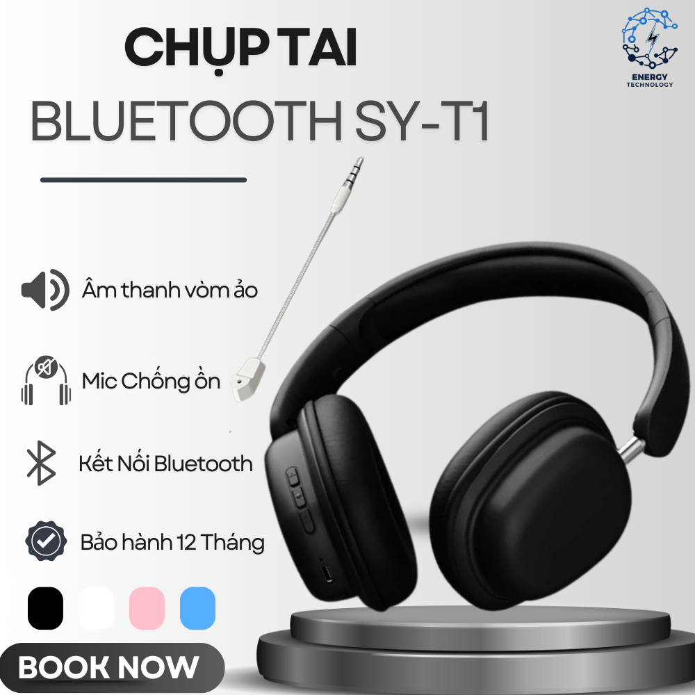 Chụp Tai BLUETOOTH SY-T1 – Mic Chống Ồn, Âm Thanh HIFI ,Kết Nối Bluetooth 5.3, Pin Trâu Sạc nhanh 2H