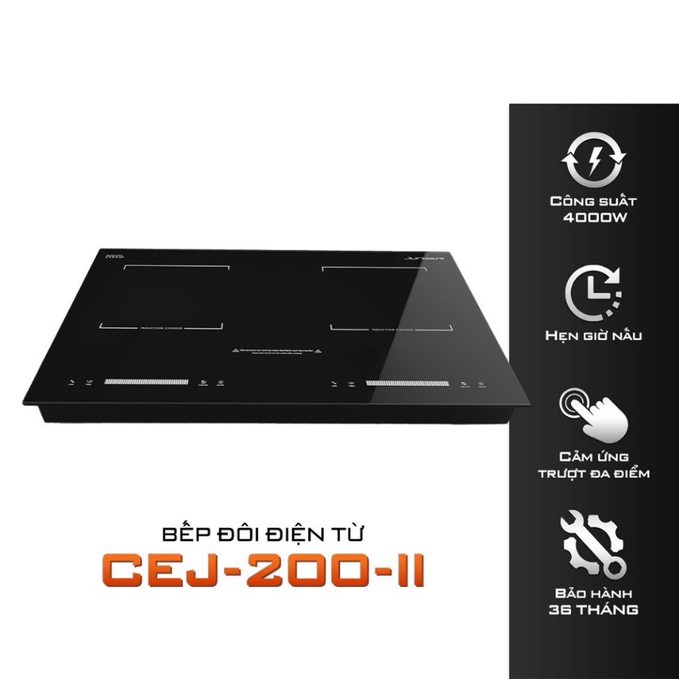 Bếp từ đôi JUNGER JG CEJ-200-II - 4000W - Có Inverter - Bảo Hành 36 Tháng