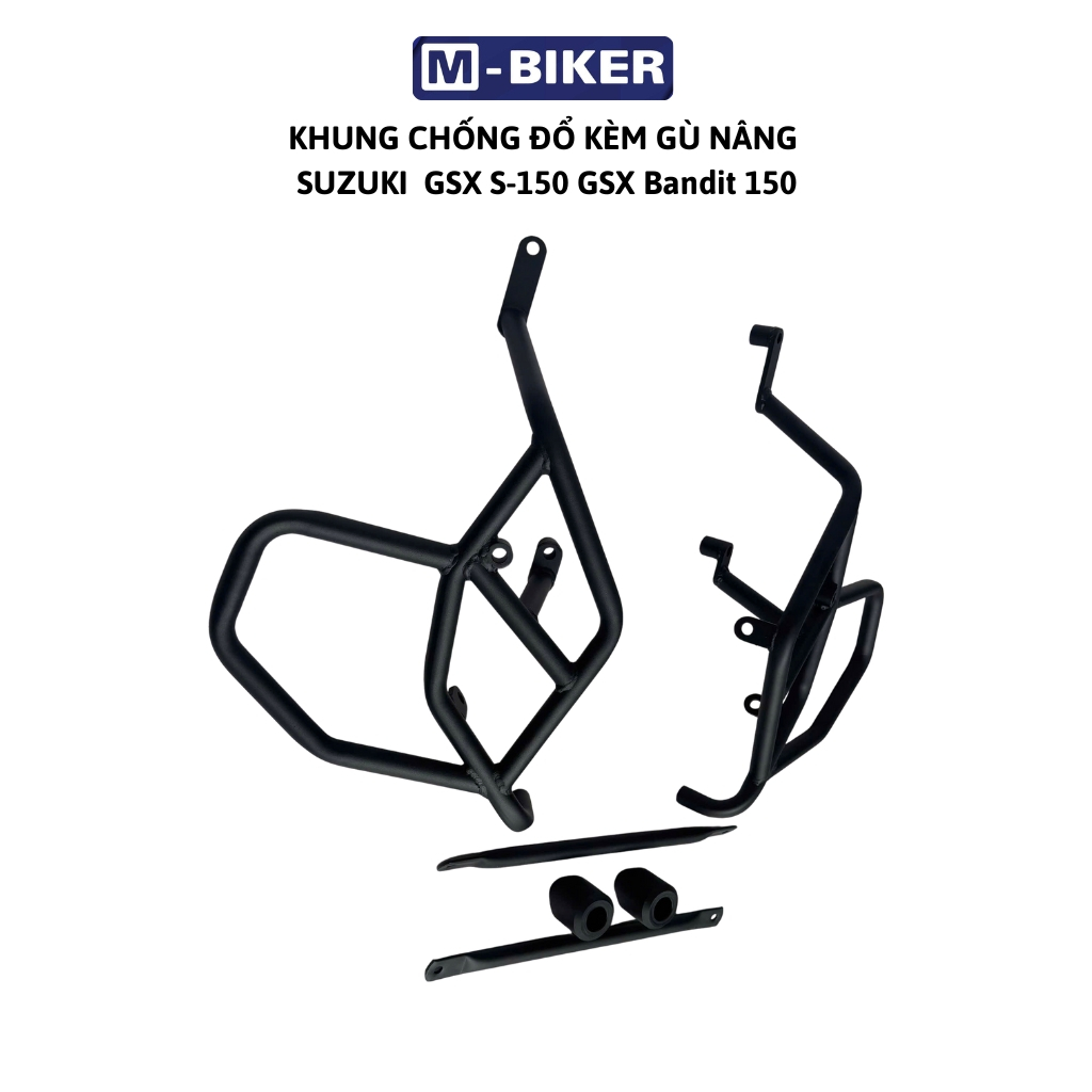Chống đổ gsx s150, khung chống đổ gsx s150, bảo vệ lốc máy gsx s150 chất liệu thép, sơn tĩnh điện.