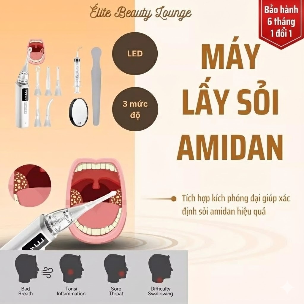 [BẢO HÀNH 6 THÁNG 1 ĐỔI 1] Máy lấy sỏi amidan 5 đầu hút loại bỏ sỏi, giảm mùi hôi miệng hiệu quả CSS