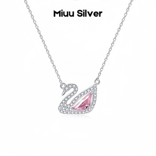  Dây chuyền bạc Miuu Silver vòng cổ nữ thiên nga đá hồng 