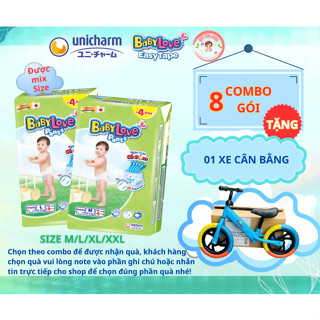   COMBO 8 GÓI KÈM QUÀ TẶNG  Tã Bỉm quần tiết kiệm Baby Love M48+4  L48  XL48  XXL48  - Kim Ngọc 
