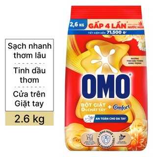Bột giặt Omo tinh dầu thơm Comfort Nồng Nàn 2.6kg