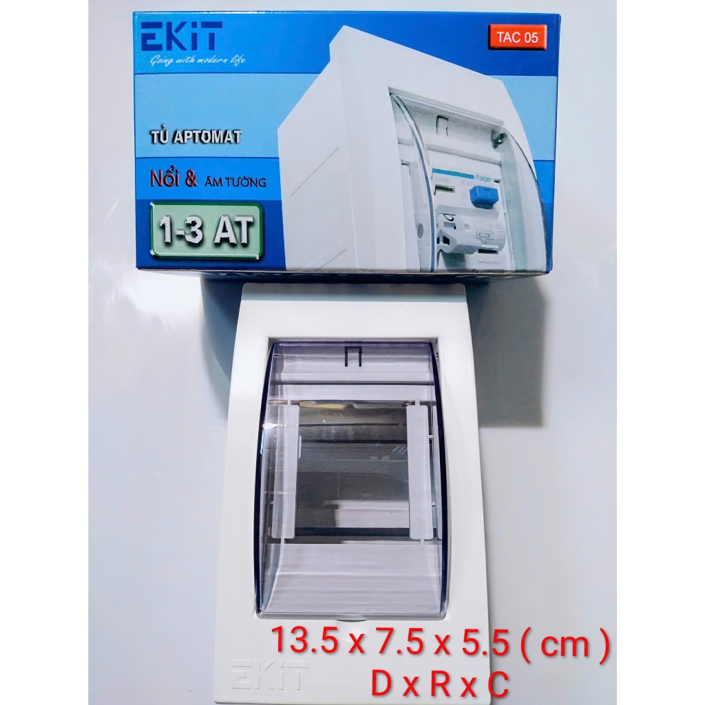 Vỏ tủ điện âm tường 1-3 EKIT ( âm tường 13.5 x 7.5 x 5.5 cm )