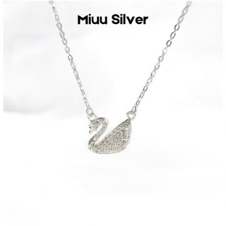  Dây chuyền bạc Miuu Silver vòng cổ nữ Thiên nga trắng đính đá 