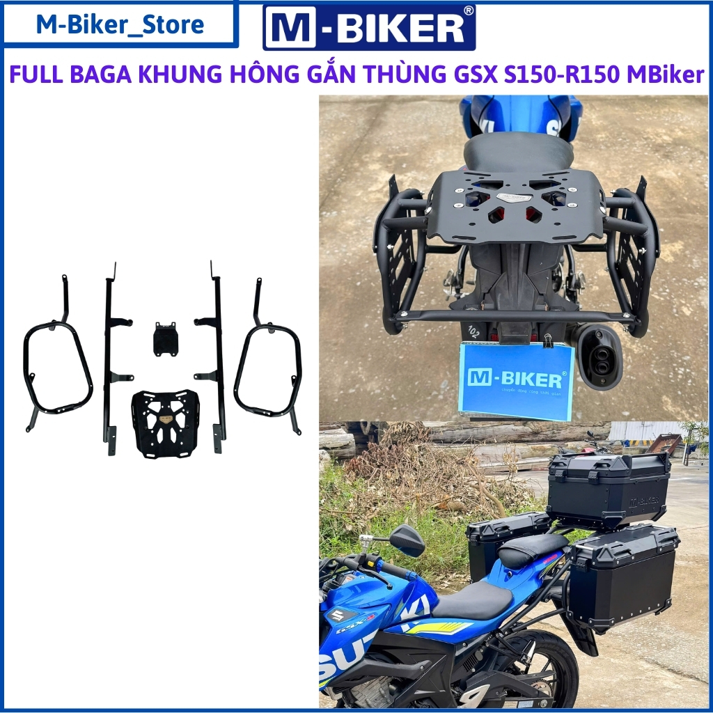Baga GSX S150_ R150, Baga sau S150, Cảng sau GSX S150-R150, Baga gắn thùng túi chính hãng MBiker