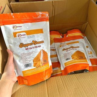 Sỉ 5Kg bột phô mai Supper Cheese  ADFOOD – màu vàng đậm, lắc món chiên da cá, khoai tây, snack siêu ngon