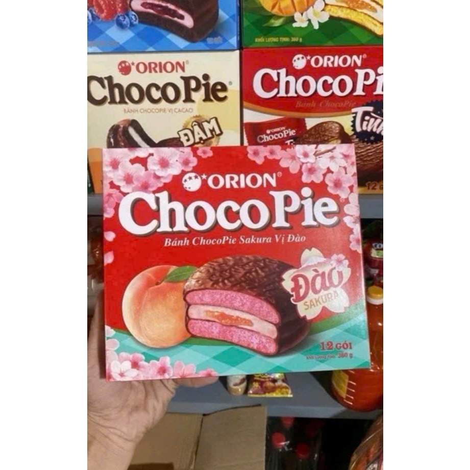 Bánh Orion ChocoPie Phiên Bản Tết (vị Dưa Hấu / vị Đào – Sakura) – Hộp Quà Sang Trọng