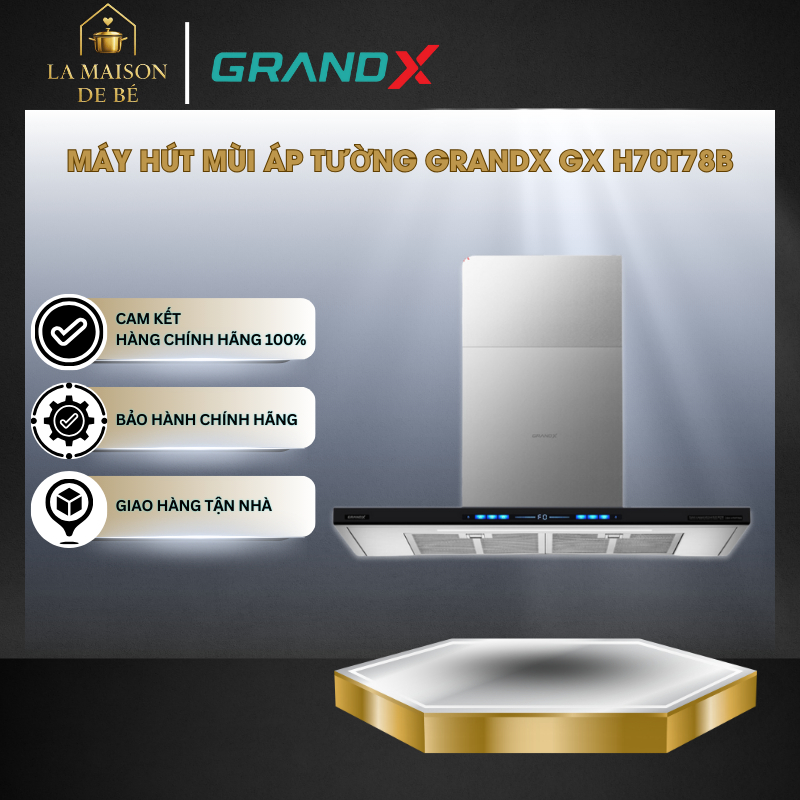 Máy Hút Mùi Áp Tường GrandX GX H70T78B – Vận Hành Siêu Êm Với Động Cơ Inverter BLDC - LMS