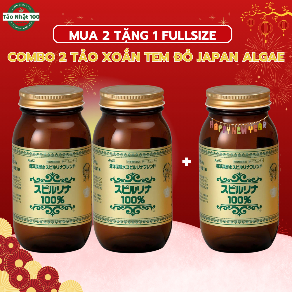 Combo 2 Tảo xoắn Deep Ocean Japan Algae Water Spirulina hộp 2200 viên Nhật Bản