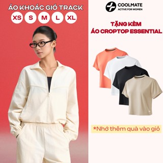   Tặng kèm Croptop  Áo khoác gió thu đông Nữ Track Jacket Windbreaker khoá kéo - Coolmate Active For Women 