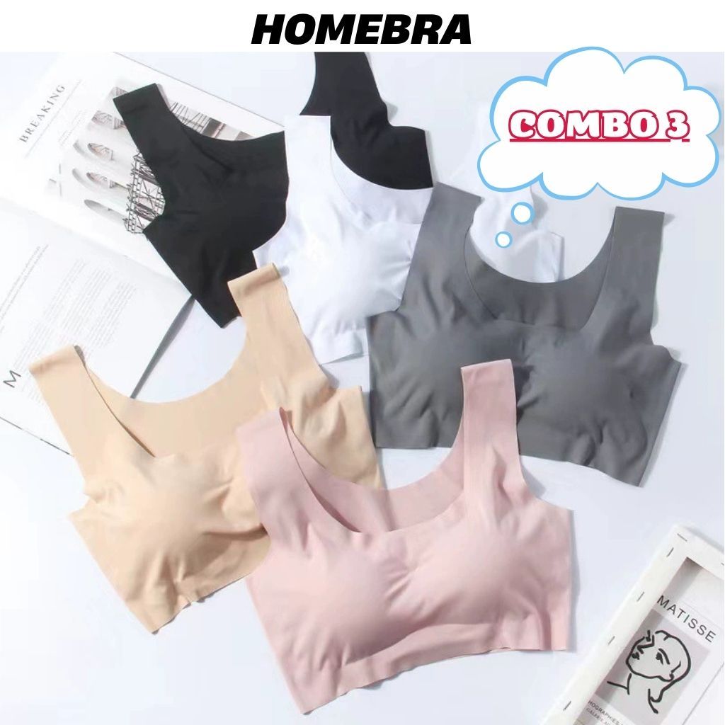 Combo 3 Áo ngực học sinh mút mỏng mềm mại- Set 3 Áo lót thể thao không gọng thoáng mát co giãn A5262